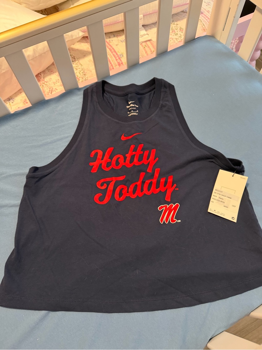 Nike Navy Tank Top Red 'Hotty Toddy' mantra new with tags. Ole Miss/U of Miss